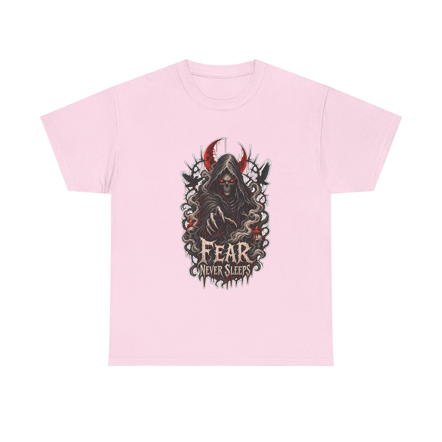 Fear Never Sleeps T-Shirt — Gothic Grim Reaper Graphic Tee