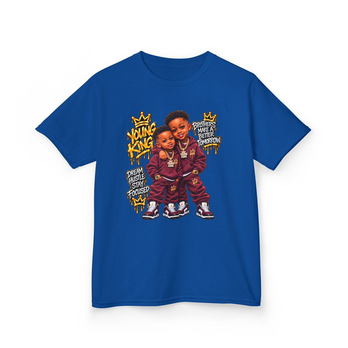 Kids Tee — 'Young Kings' Cartoon Sibling Streetwear Graphic Shirt