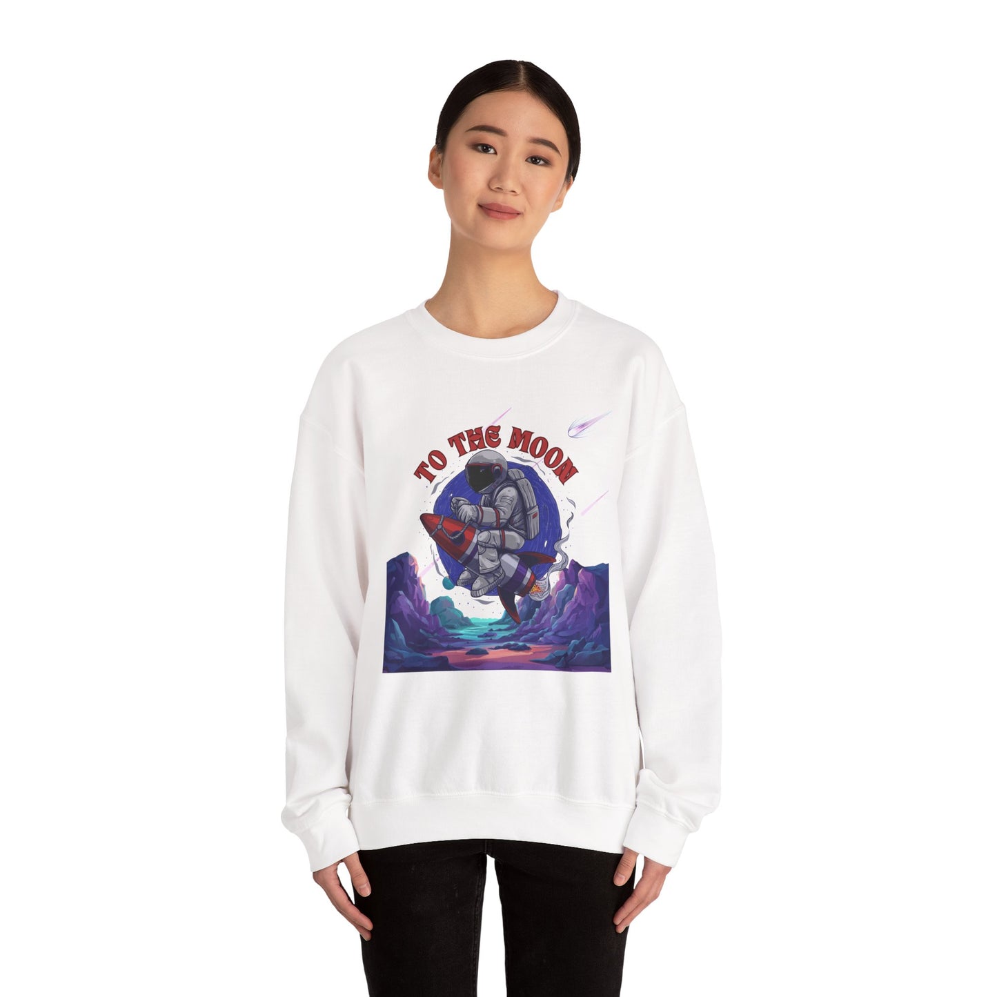 To The Moon Unisex Crewneck Sweatshirt - Space Adventure Design
