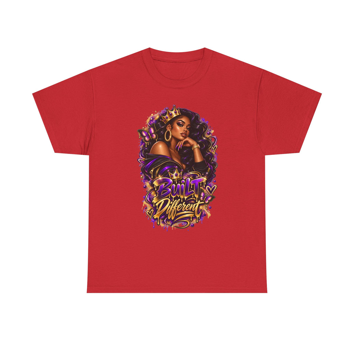 Built Different Tee — Empowering Black Queen Graphic T-Shirt