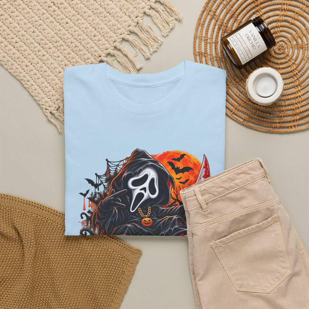 Halloween Ghostface Pumpkin Horror T-Shirt