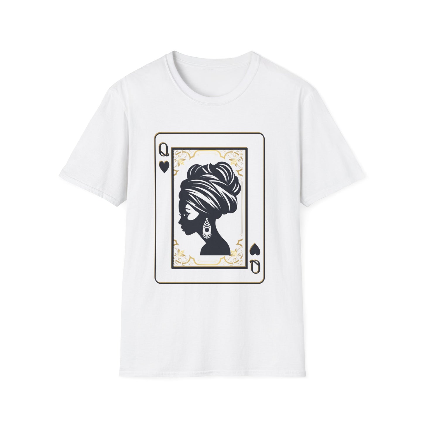 Queen of Spades Tee – African Queen Silhouette Playing Card T-Shirt