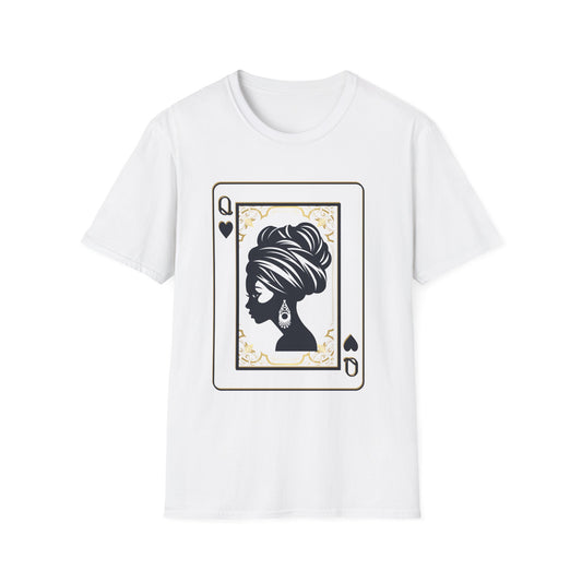 Queen of Spades Tee – African Queen Silhouette Playing Card T-Shirt