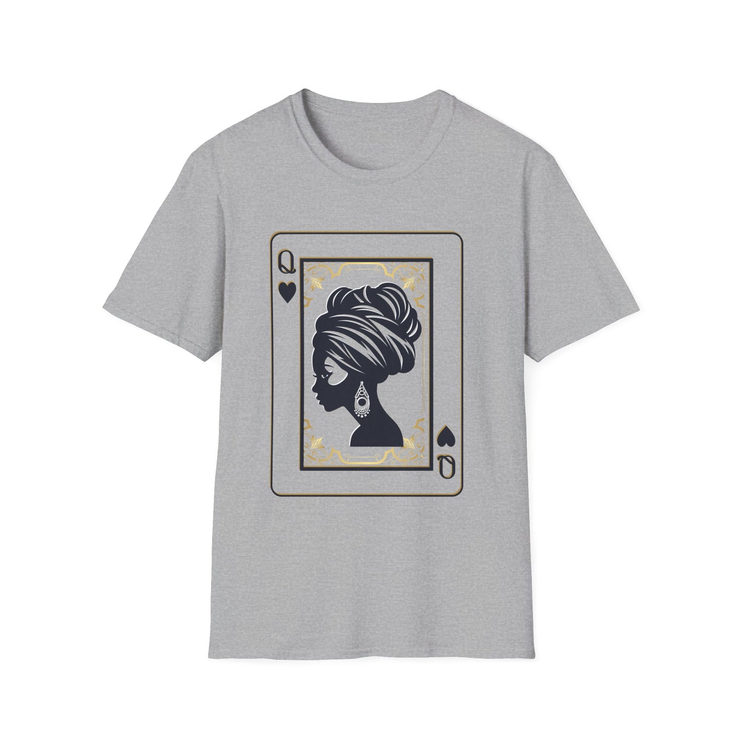 Queen of Spades Tee – African Queen Silhouette Playing Card T-Shirt