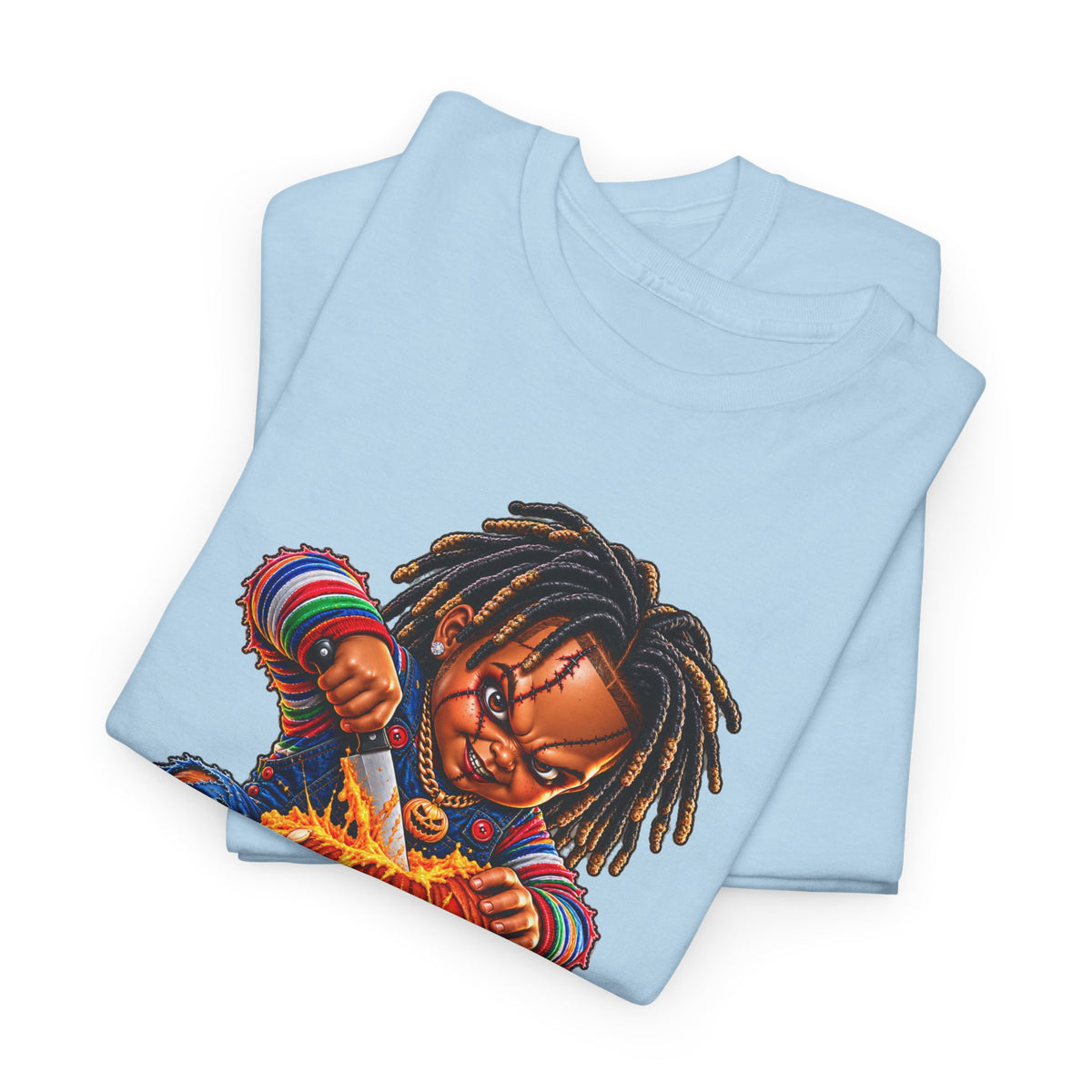 Halloween Pumpkin Carving Dreadlocks Skeleton T-Shirt