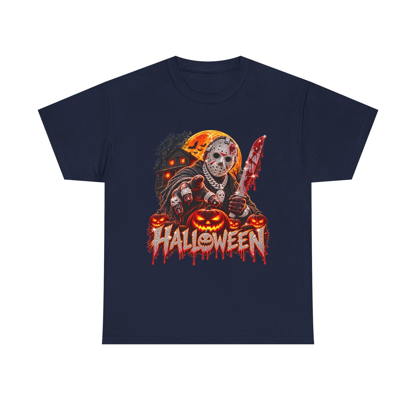 Masked Slasher Halloween Graphic Tee –