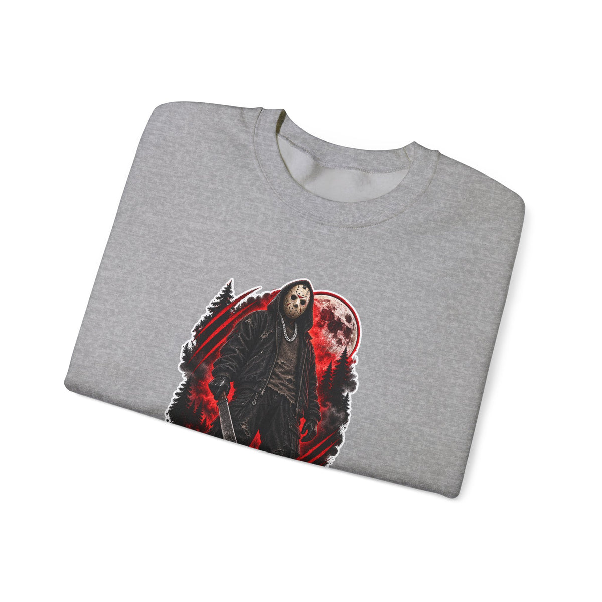 Horror Mask Graphic Sweatshirt — "Mask On Fear Up" Crewneck