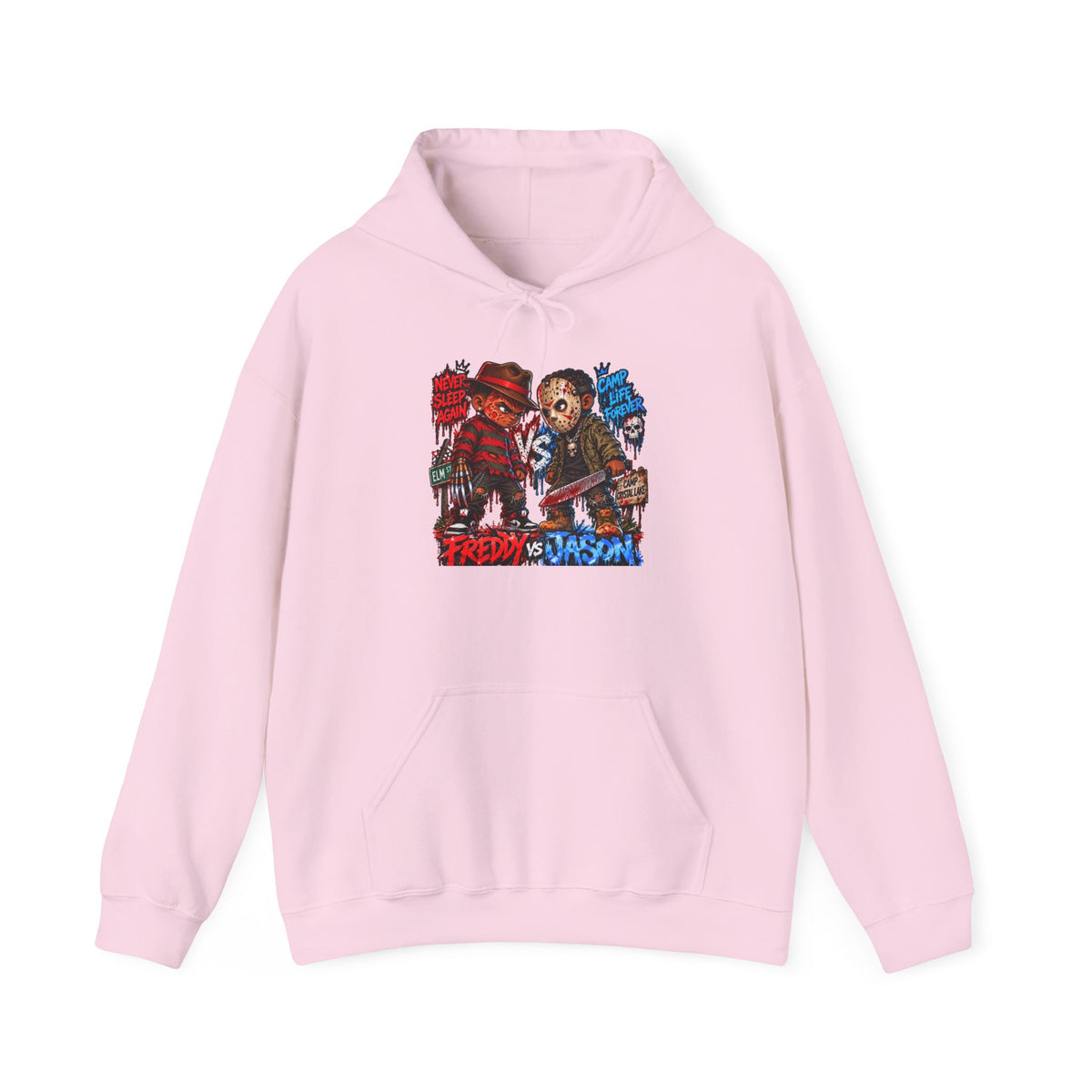 Freddy vs Jason Horror Movie Hoodie – Retro Slasher Graphic Pullover