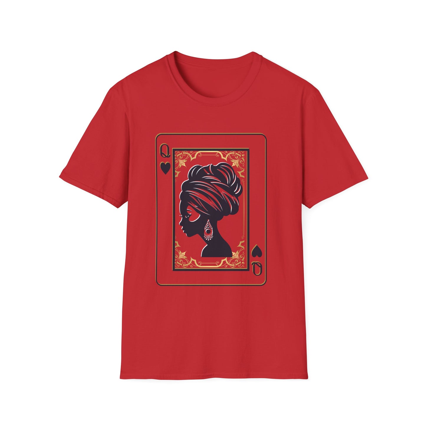 Queen of Spades Tee – African Queen Silhouette Playing Card T-Shirt