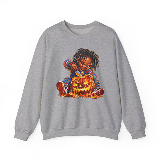 Halloween Dreadlocks Pumpkin Crewneck Sweatshirt