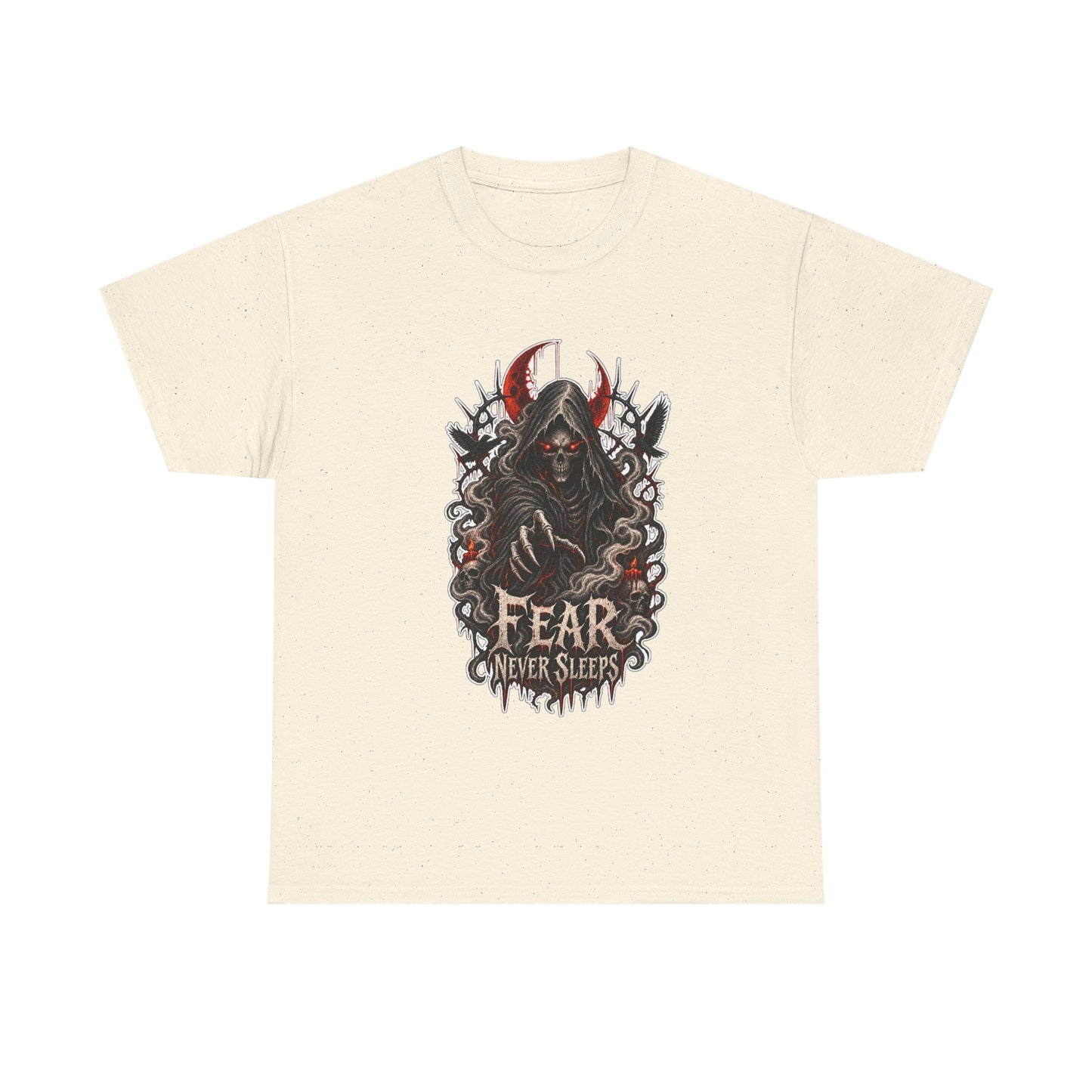 Fear Never Sleeps T-Shirt — Gothic Grim Reaper Graphic Tee