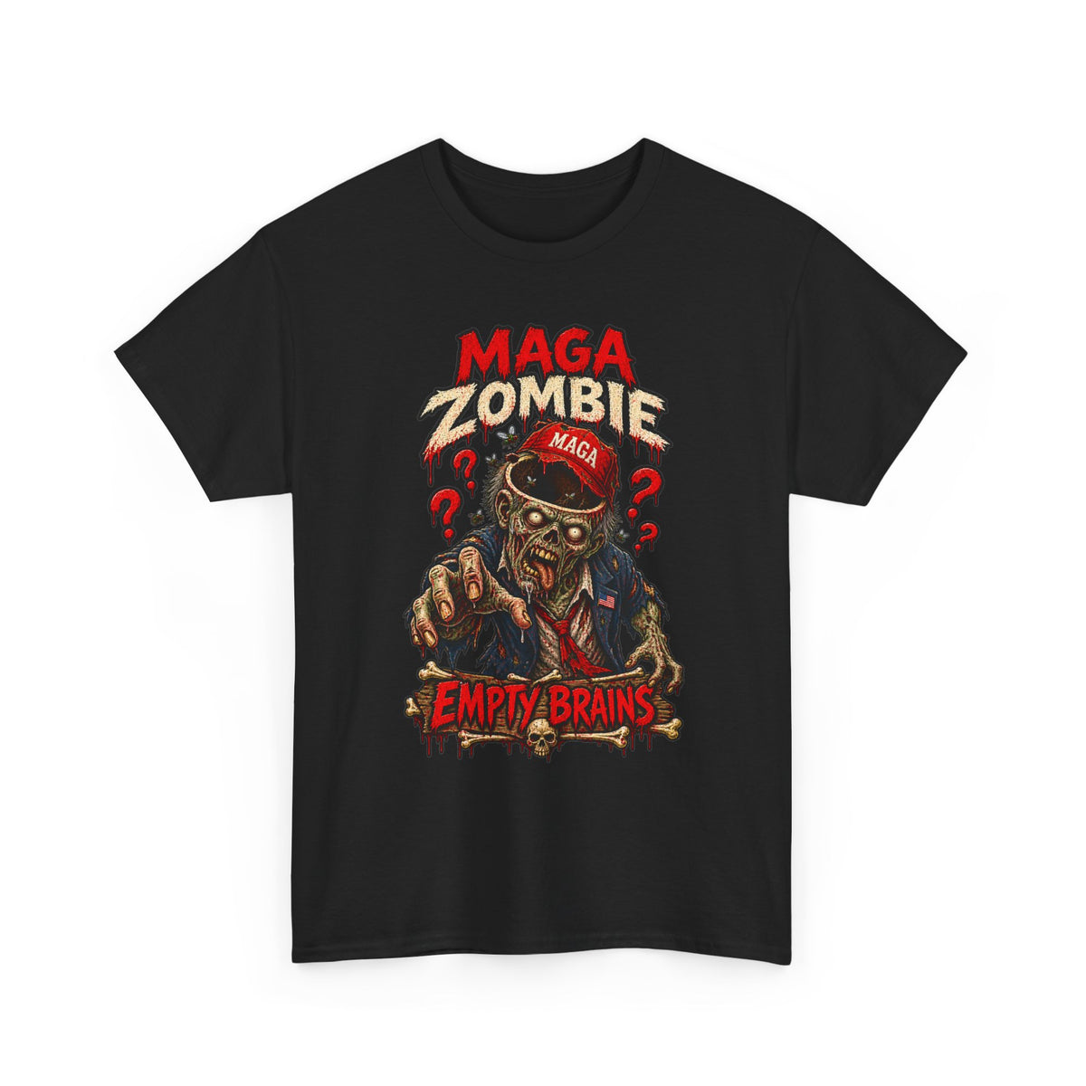 MAGA Zombie T‑Shirt - "Empty Brains" Political Satire Tee Halloween Tee
