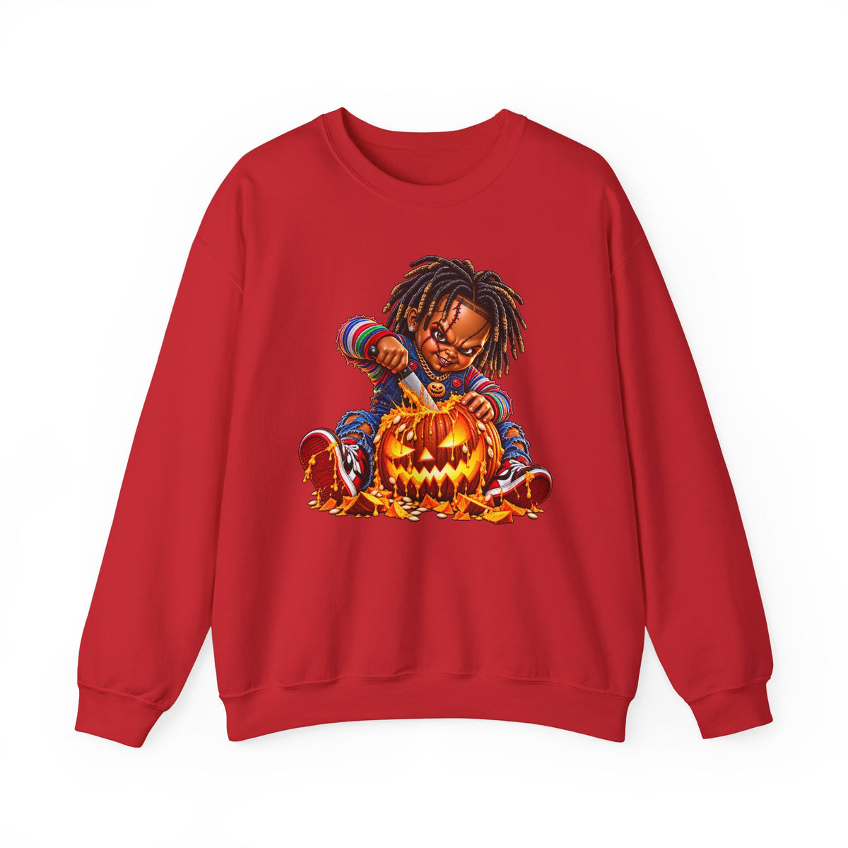 Halloween Dreadlocks Pumpkin Crewneck Sweatshirt