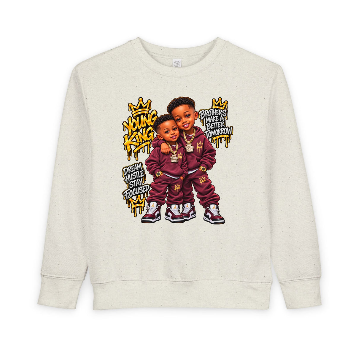Toddler Sweatshirt - Young Kings Graphic Crewneck (Matching Sibling Outfit)