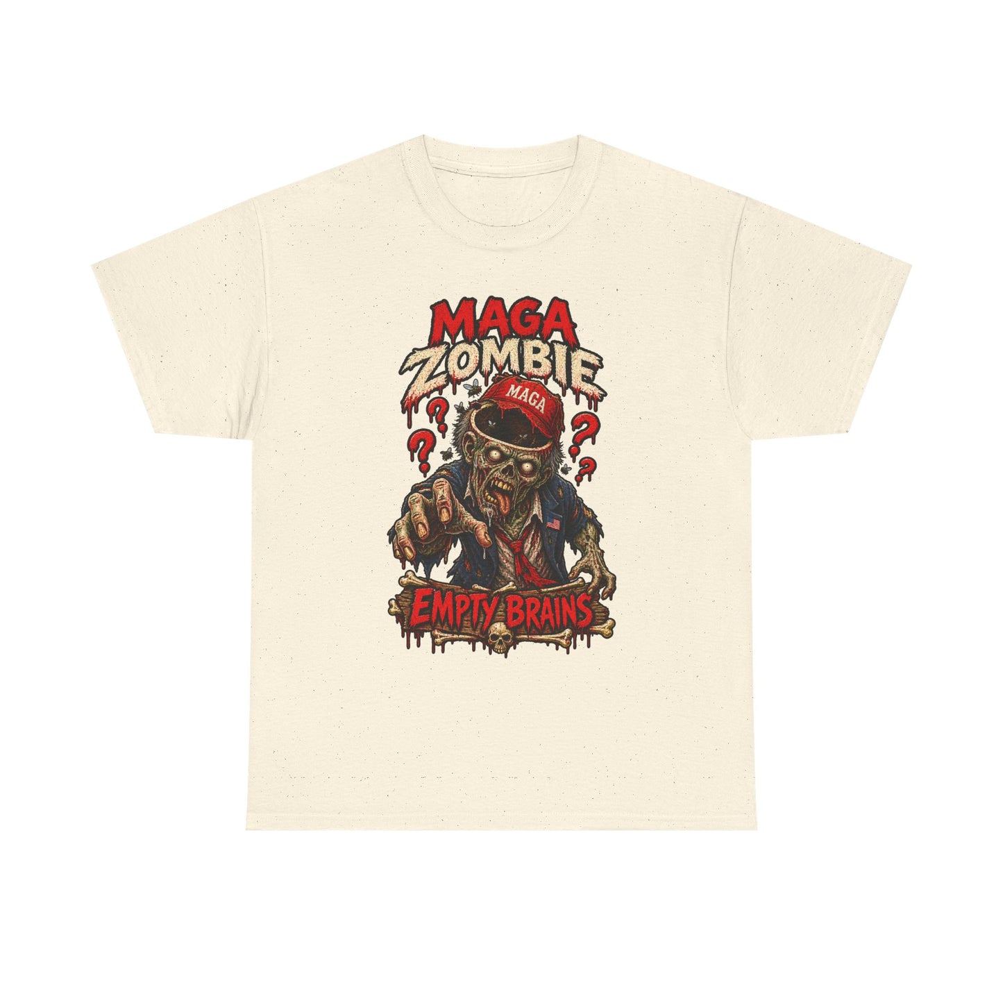 MAGA Zombie T‑Shirt - "Empty Brains" Political Satire Tee Halloween Tee