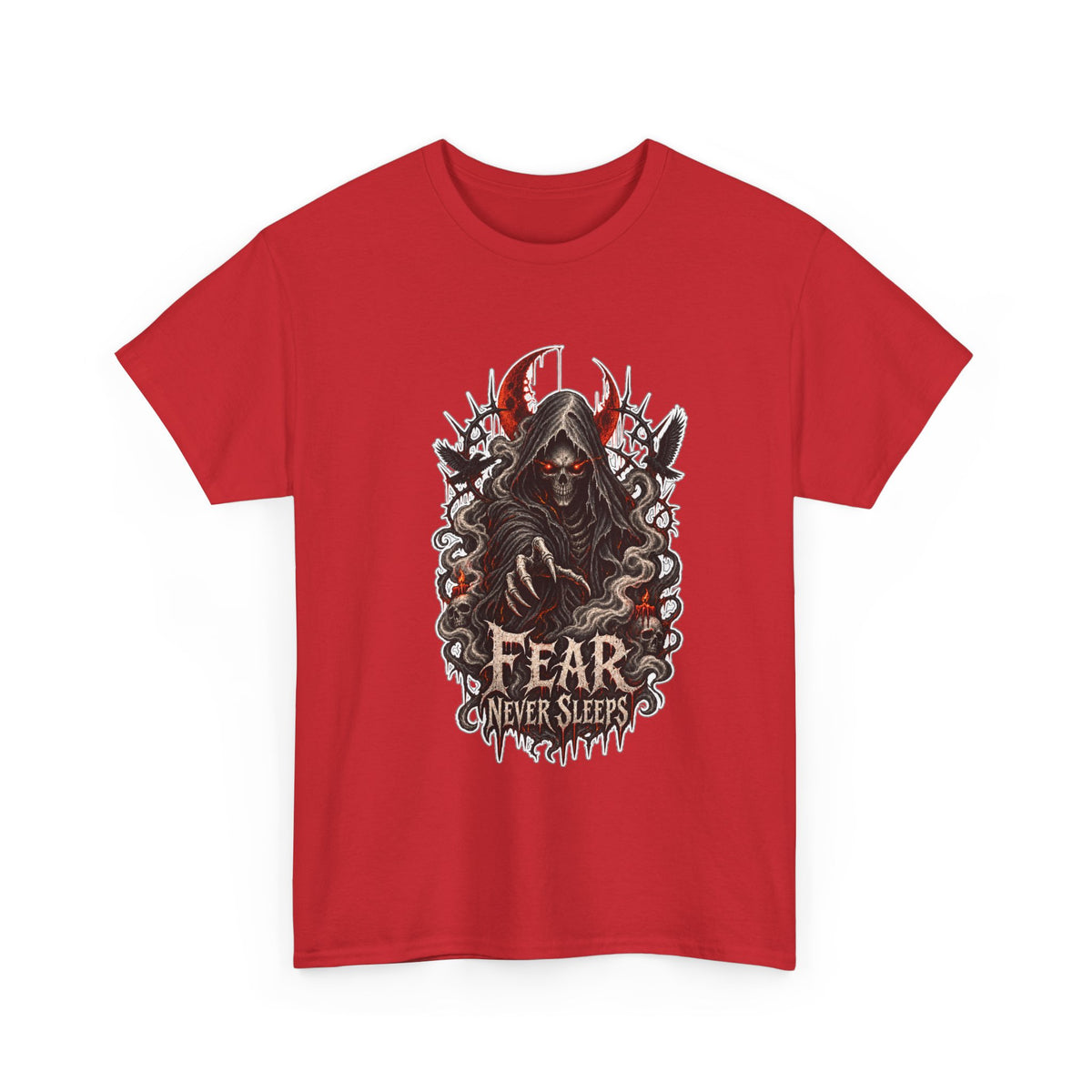 Fear Never Sleeps T-Shirt — Gothic Grim Reaper Graphic Tee