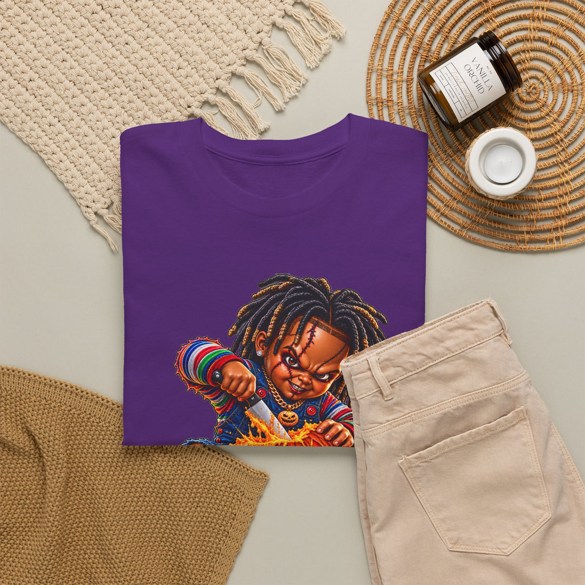 Halloween Pumpkin Carving Dreadlocks Skeleton T-Shirt
