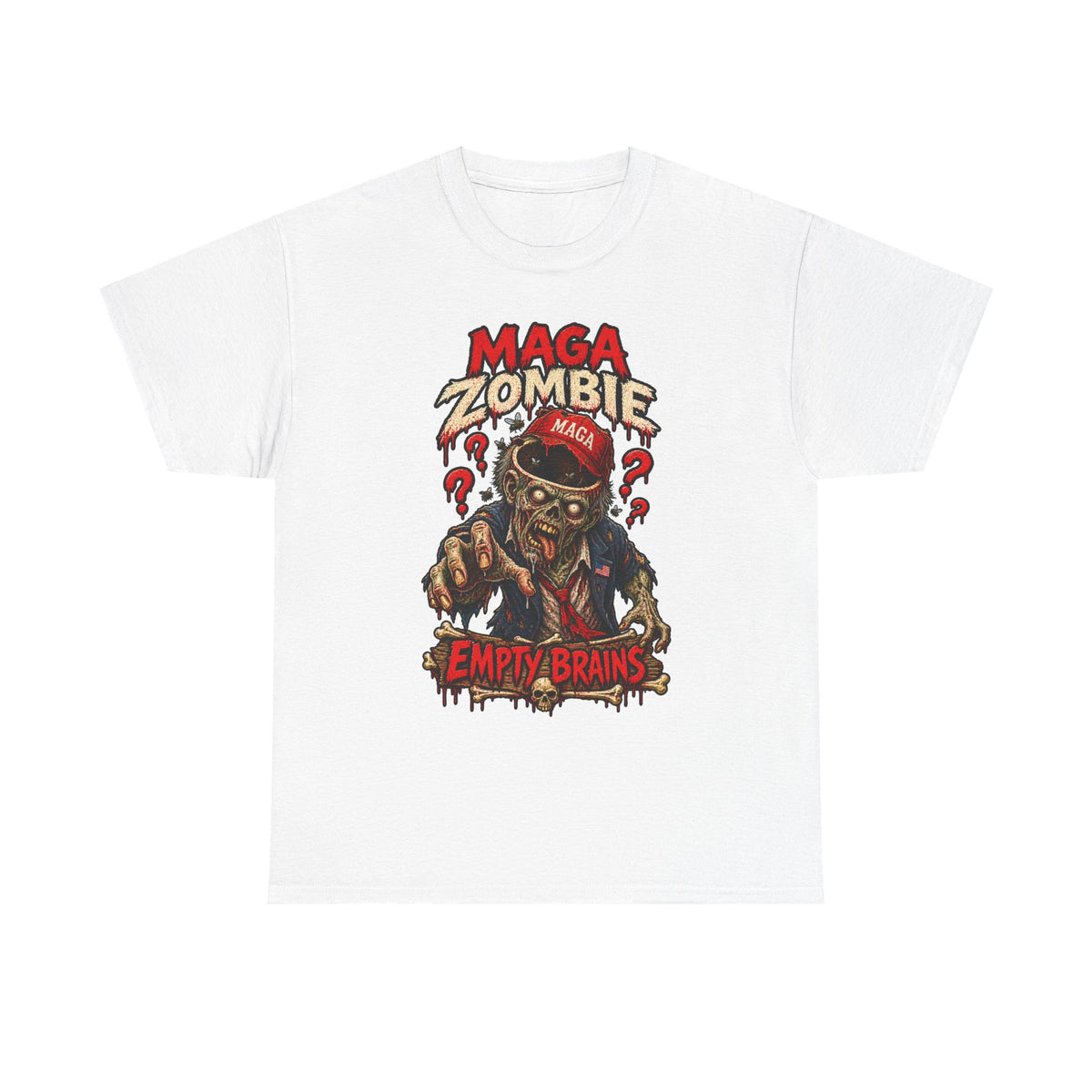 MAGA Zombie T‑Shirt - "Empty Brains" Political Satire Tee Halloween Tee
