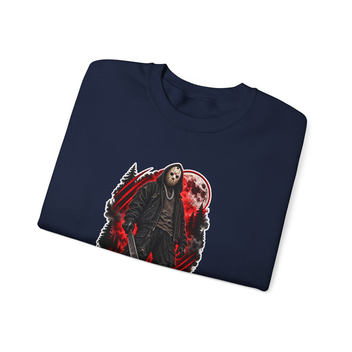 Horror Mask Graphic Sweatshirt — "Mask On Fear Up" Crewneck