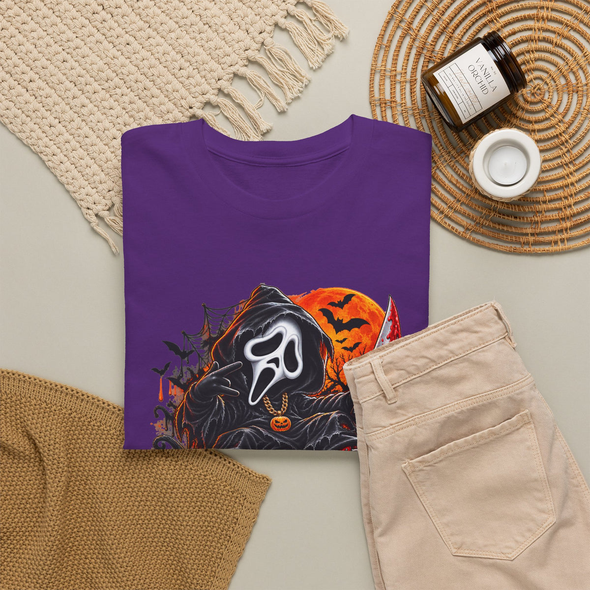 Halloween Ghostface Pumpkin Horror T-Shirt