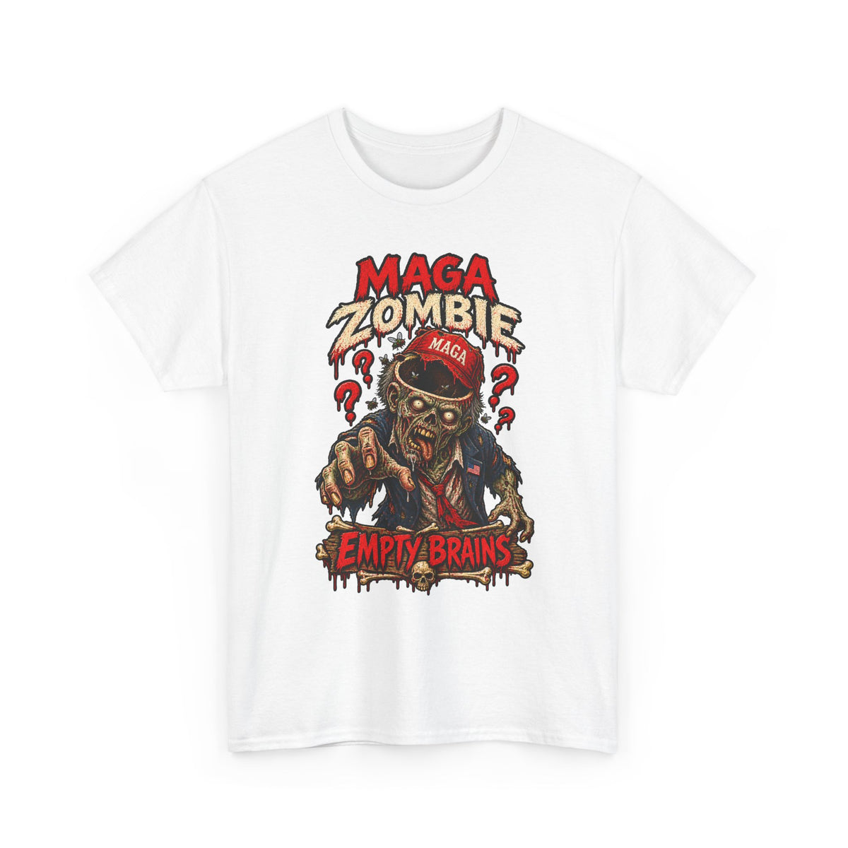 MAGA Zombie T‑Shirt - "Empty Brains" Political Satire Tee Halloween Tee