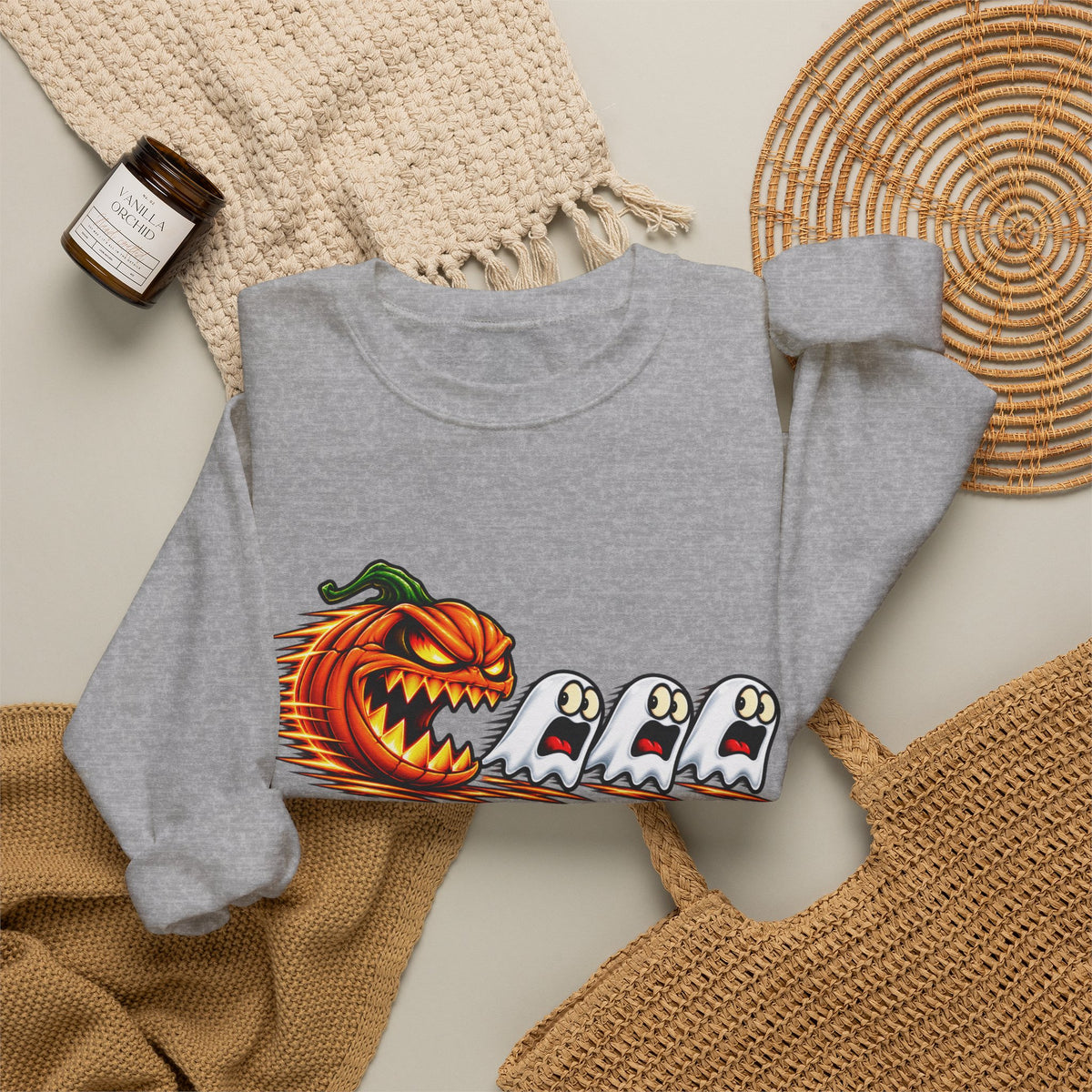 Halloween Pumpkin Chase Crewneck Sweatshirt