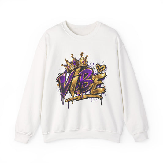 Vibe Crown Sweatshirt | Purple & Gold Urban Streetwear