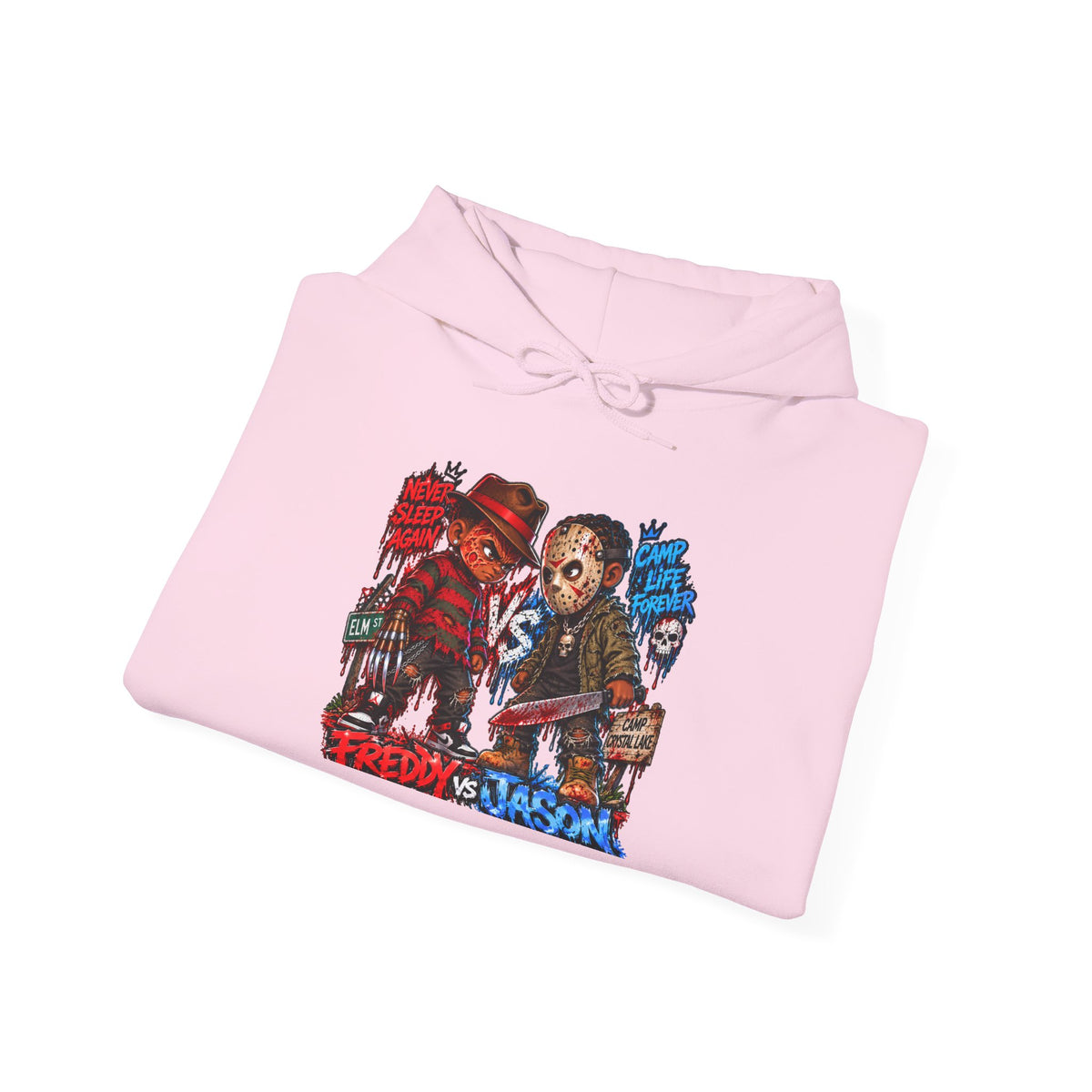 Freddy vs Jason Horror Movie Hoodie – Retro Slasher Graphic Pullover