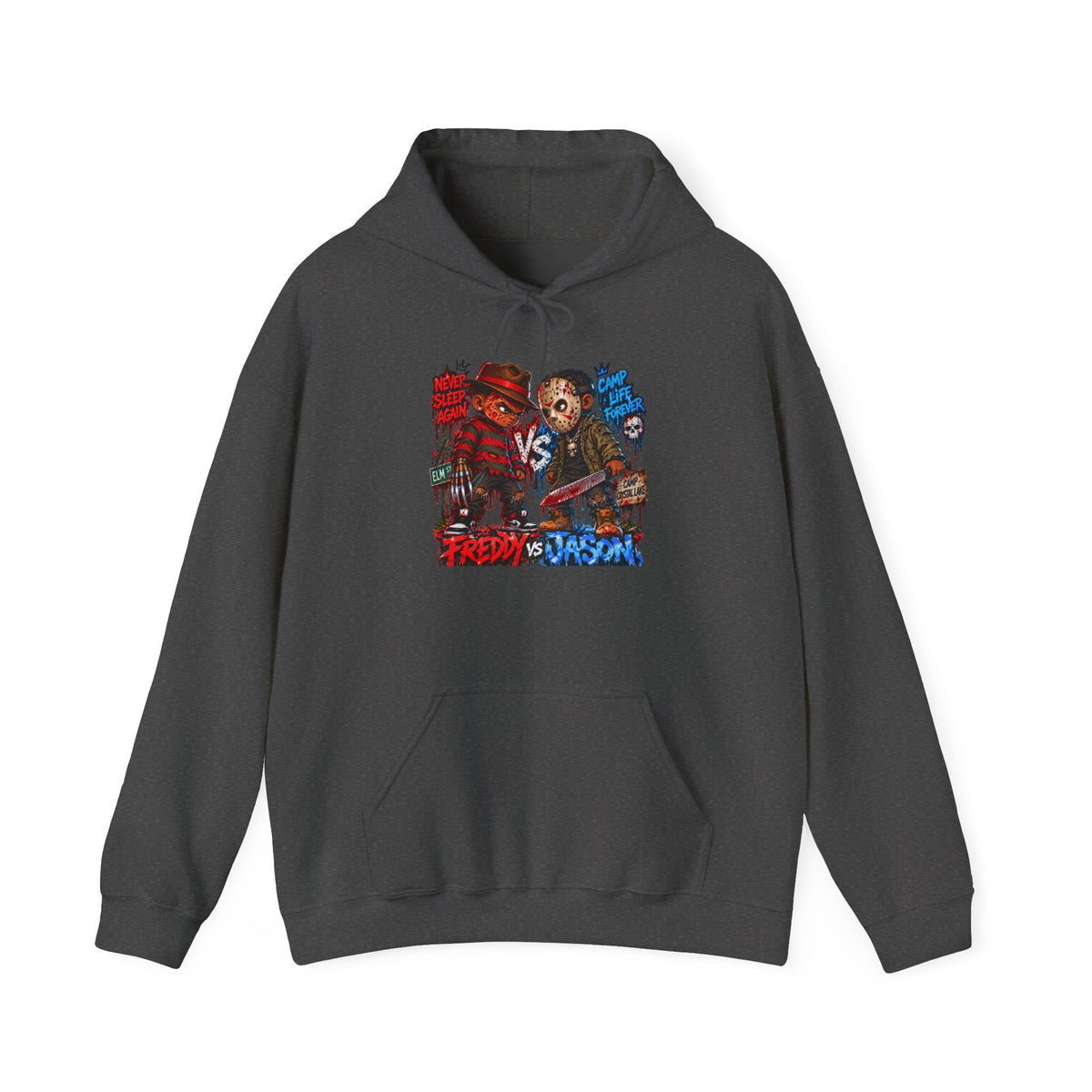 Freddy vs Jason Horror Movie Hoodie – Retro Slasher Graphic Pullover